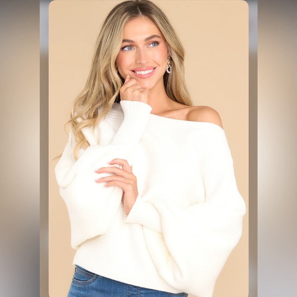 Red dress boutique STRAIGHT TO BUSINESS IVORY SWEATER
